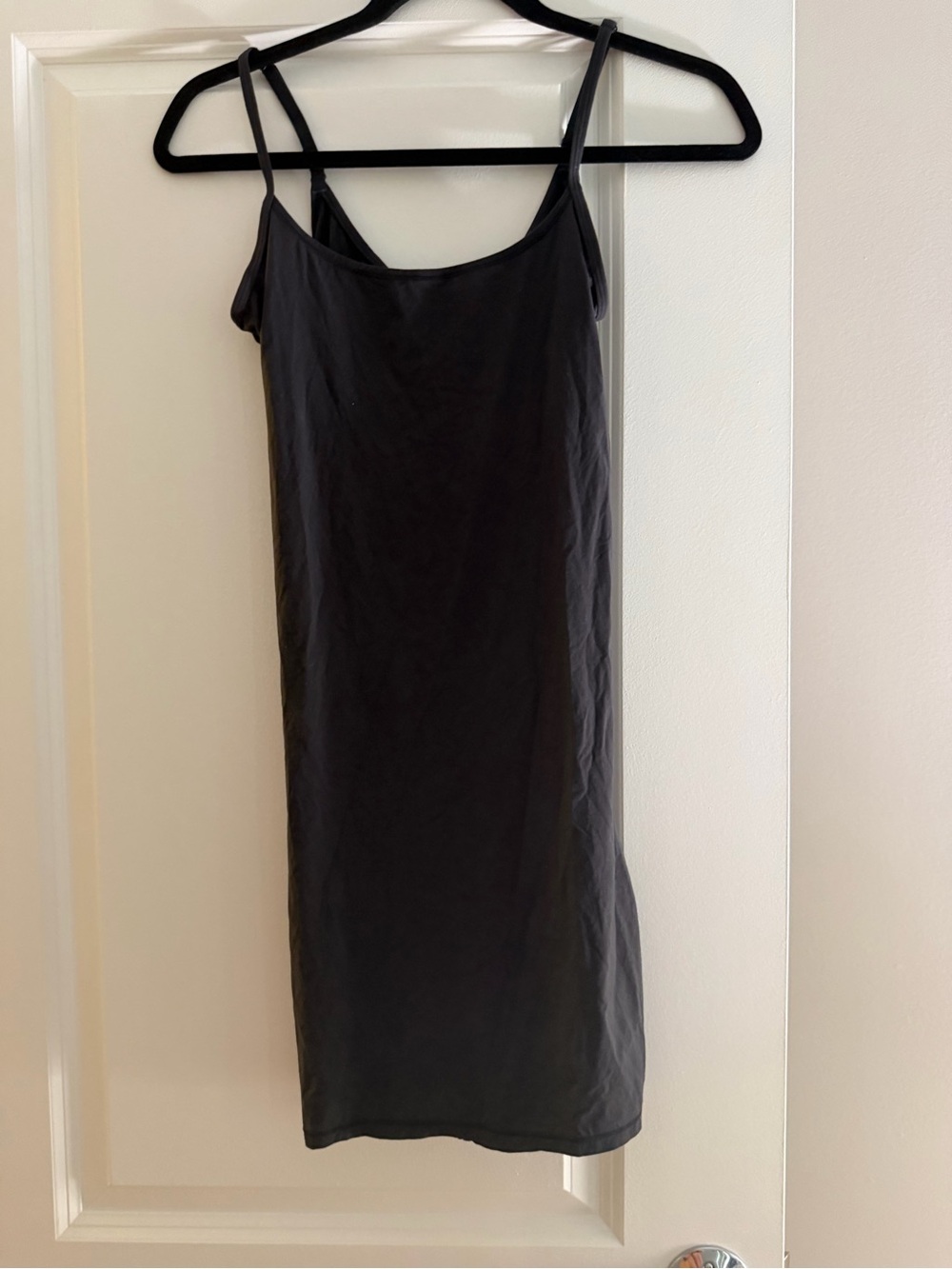 SKIMS Black Mini Slip Dress with Spaghetti Straps